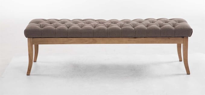 CLP Zitbank Ramses - Chesterfield - Licht Houten Onderstel - taupe