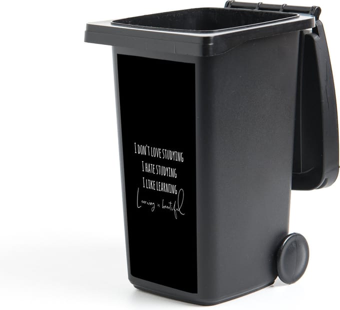 Container sticker Quote - Studeren - Leren - 38x80 cm - Kliko sticker