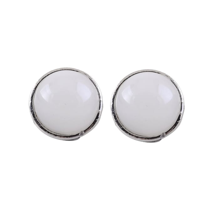 Behave - Oorbellen - Wit / lichtgrijs - 1.3 cm doorsnede