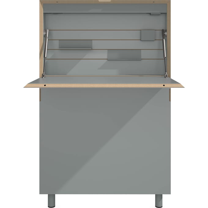 Müller Möbelwerkstätten Flatmate Secretaire Linoleum - ash - Led-techniek met stekkerdoos en USB-doos