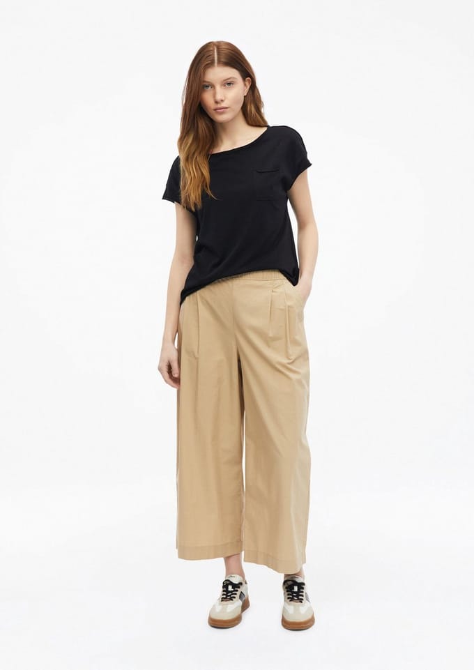 Pantalon Relaxed fit hoge taille Wijde Pijpen popeline dames s.Oliver