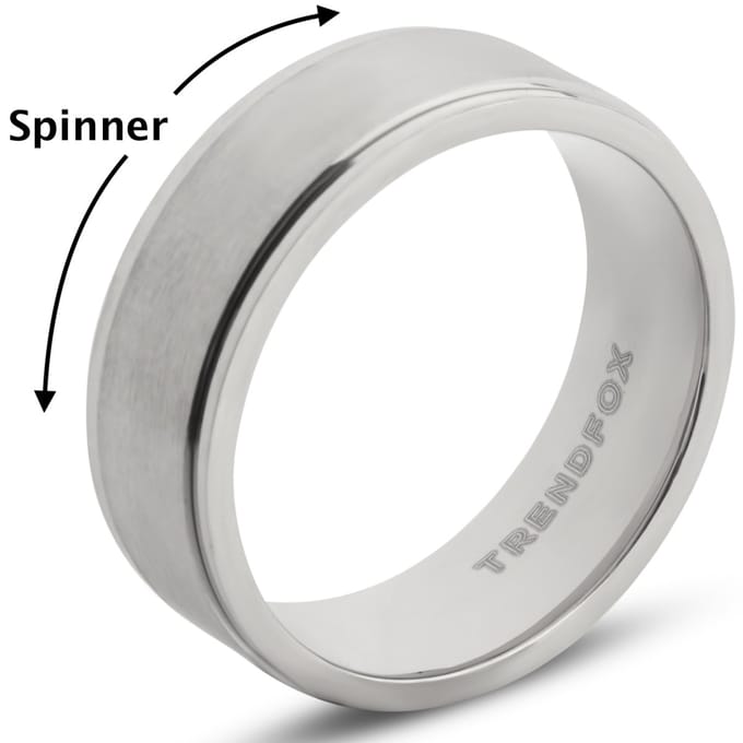 Fidget Ring - Spinner - Anxiety Ring - Zilver Kleurig - Staal - Papa Cadeau Voor Mannen - Vaderdag