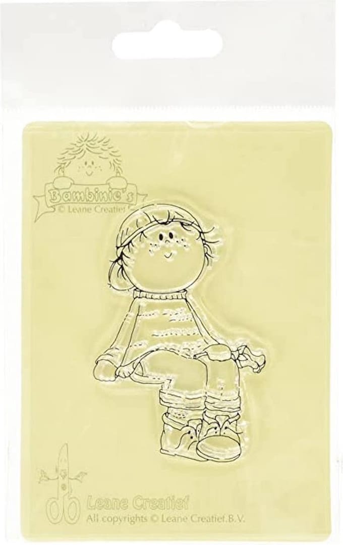Leane Creatief B001 - Clearstamp Rose boy - stempel jongen met roos