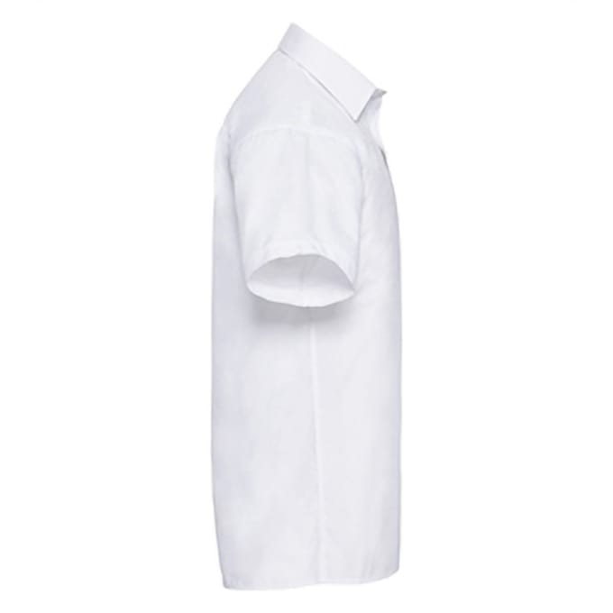 Russell Collectie Dames/Dames Korte Mouwen Poly-Katoen Easy Care Poplin Shirt (Wit)