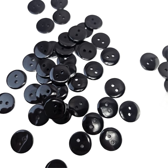 BamBella ® - Knopen zwart knoopjes - 50 stuks - 1cm - glanzend