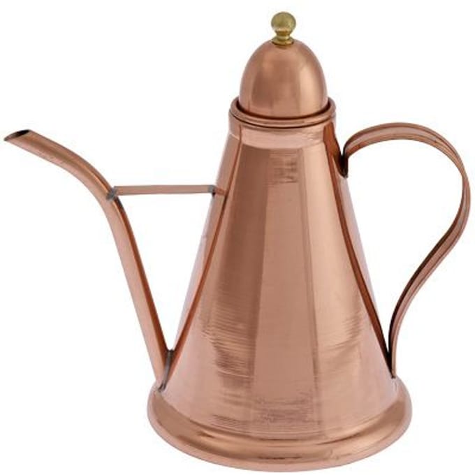 Conische oliedispenser - ICH-ZAPFE - 1L - Koper & messing - Druipvrije schenktuit - Klassieke stijl