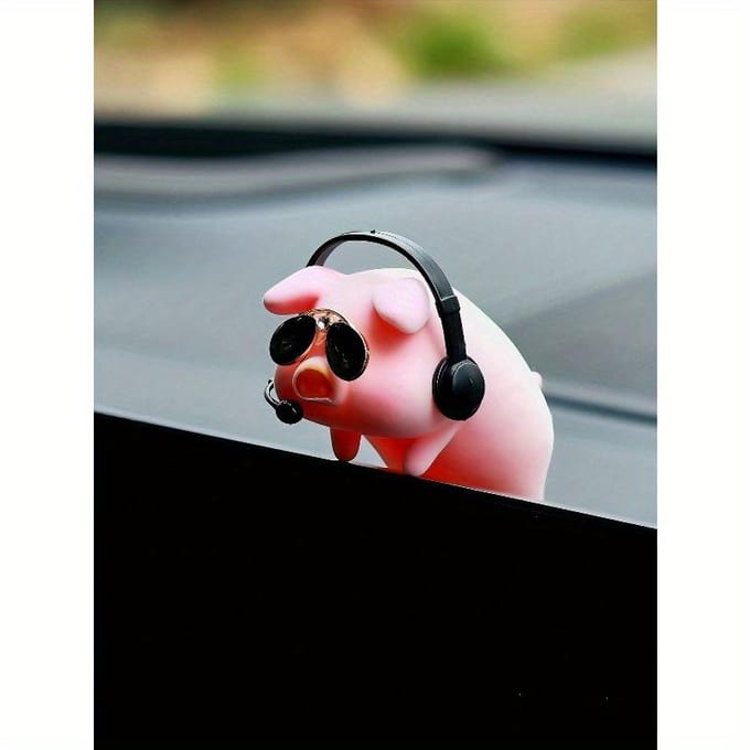 Pendentif de Voiture Cochon Dessin Animé Décoration de Rétroviseur one-size rose