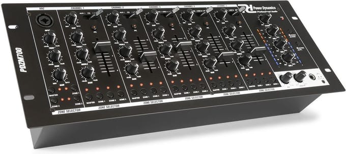 SkyTec Power Dynamics PDZM700 6 Kanalen installatie mixer USB 4 zones
