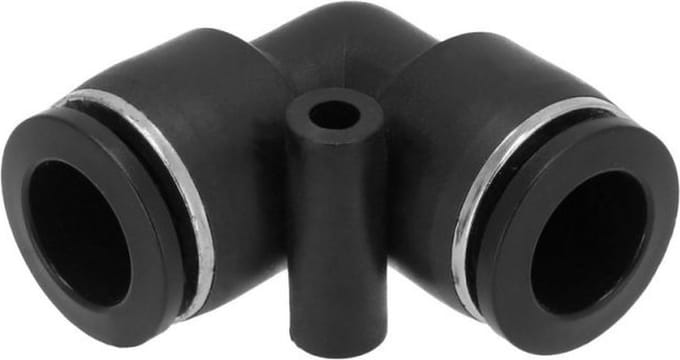 2x Haakse pneumatische insteekkoppeling - 6 bar - 6mm - Kunststof