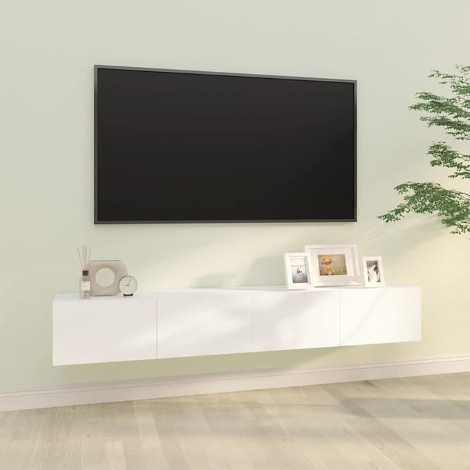 vidaXL - Tv-wandmeubels - 2 - st - 100x30x30 - cm - bewerkt - hout - wit