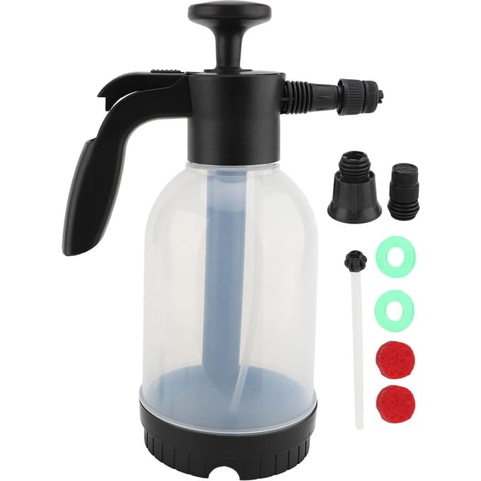 Schuimspuit 2L Instelbare Druk Schuimende Pompspuit Handpomp Drukspray voor Autowassen black