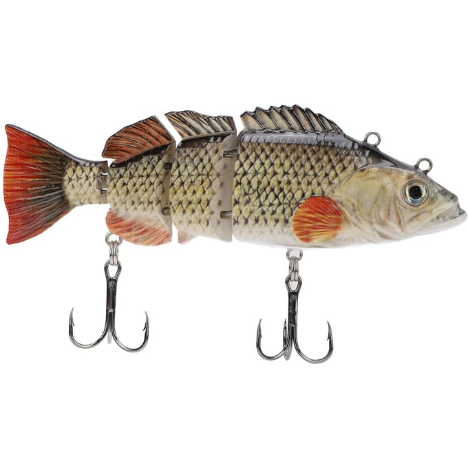 Leurre de pêche électronique rechargeable multi-articulé, appât de pêche réaliste et autonome avec LED beige