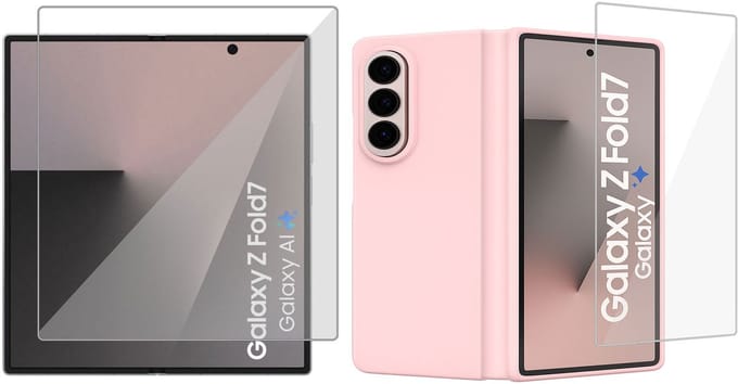 ChiGuard Hoesje & Screenprotector geschikt voor Samsung Galaxy Z Fold 7 - Case - Roze