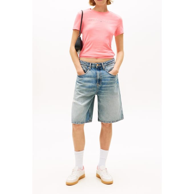 Tommy Hilfiger Tjw Slim Linear Tee Tropical Blush Größe: M | Hemden Outlet | Damen