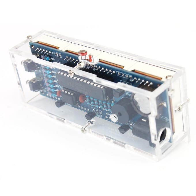 Compacte 4-cijferige DIY digitale LED-klokset Lichtregeling Temperatuur Datum Tijdweergave met groen