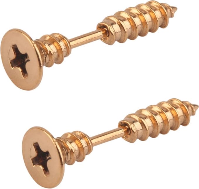Fako Bijoux® - Oorbellen - Schroeven - Rosé Goudkleurig