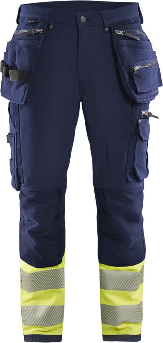 Blaklader High Vis 4-weg-stretch werkbroek 1993-1642 - Marine/High Vis Geel - D84