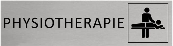 CombiCraft Aluminium Deurbordje "Physiotherapie " 165x45mm met tape