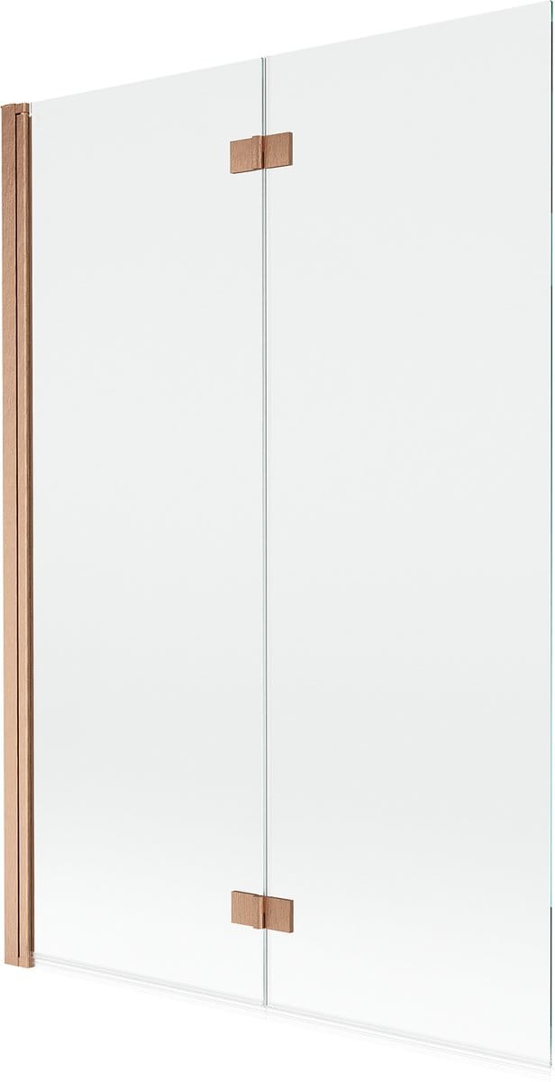 Mexen Mist douchewand 2-delig links 120 x 150 , transparant, geborsteld koper - 8A9-120-002-65-00-L