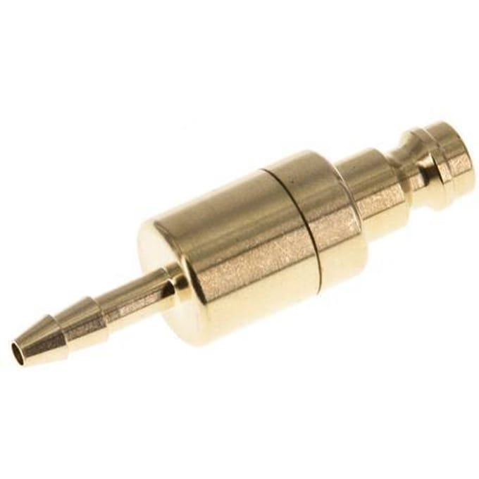 Messing DN 5 Luchtkoppeling Insteeknippel 4 mm Slangpilaar Double Shut-Off