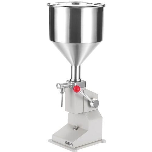 GGM Gastro Handmatige vulmachine - voor vloeistoffen & pasta’s - 5-50ml - trechter 10L zilver