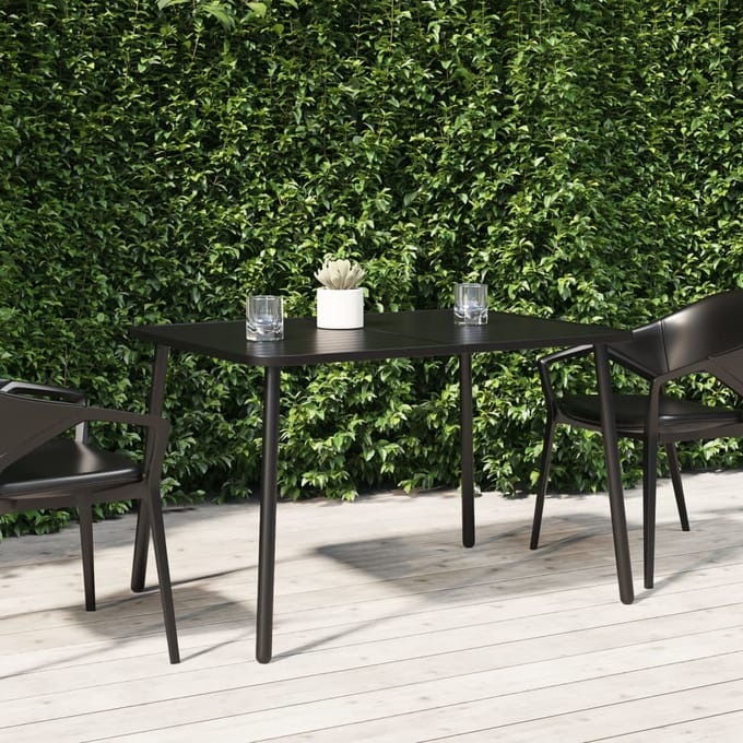 vidaXL - Tuintafel - 110x80x71 - cm - staal - antracietkleurig