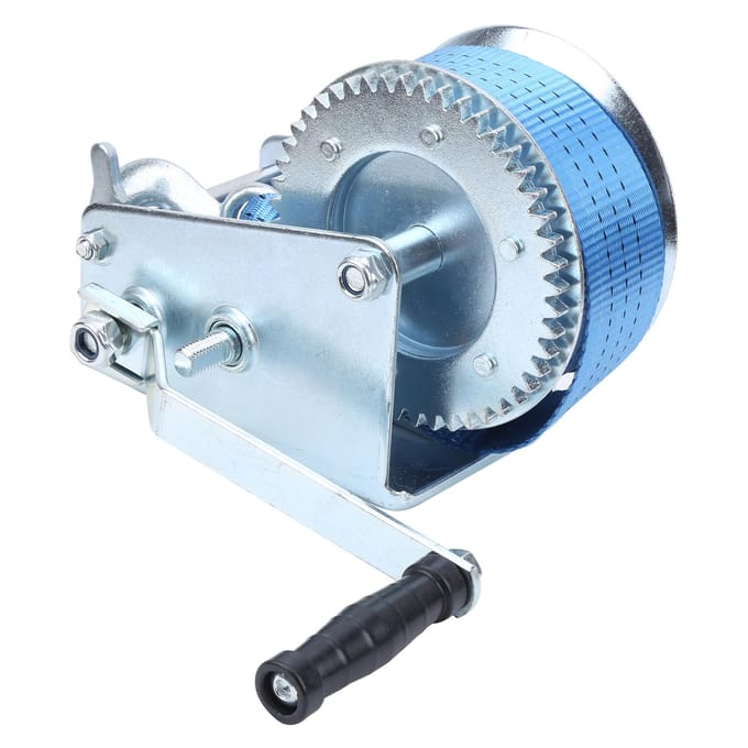 3200LBS Webbing Handcranking Winch Trailer Capstan Accessory for Yacht Boat Ship gray