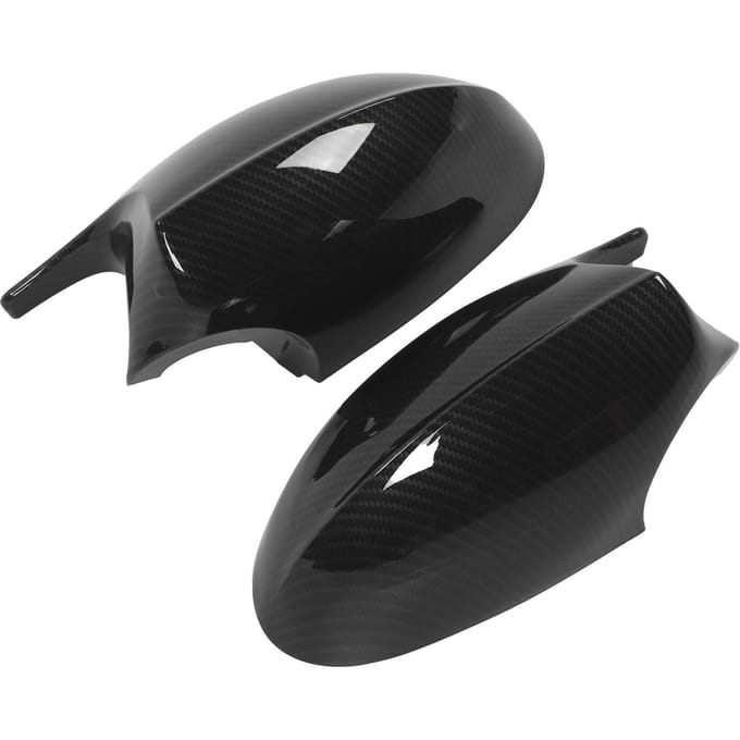 2 stuks Koolstofvezel Stijl Zijspiegelkappen Beschermhoes Geschikt voor E90 E91 E92 E93 black
