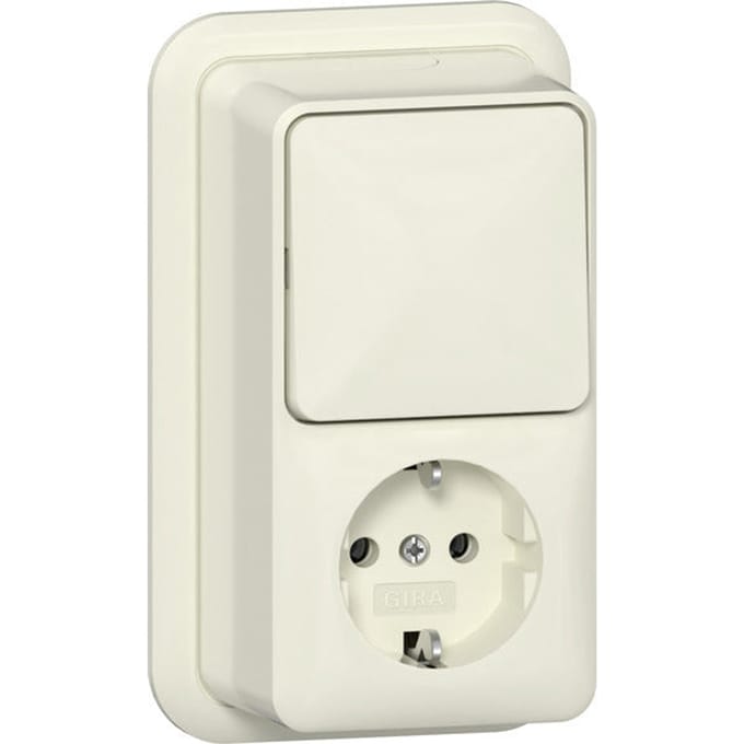 Gira Opbouw Schakelaar Stopcontact Combinatie Met Pilootlamp - 417610