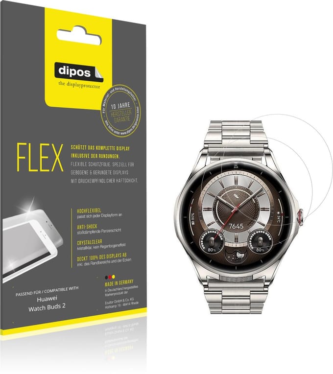 dipos – 2x Beschermfolie geschikt voor Huawei Watch Buds 2 | 3D Full Cover Screenprotector | 100% Passend