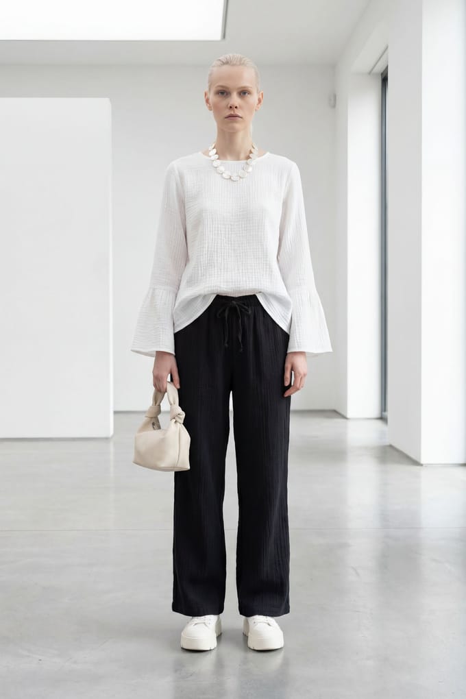 Elastische Taille Rechte Broek
