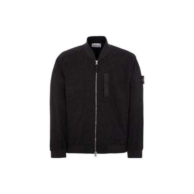Stone Island Logo Patch Ritssluiting Bomberjack Zwart Heren Bovenkleding 781542629-V0029 S black