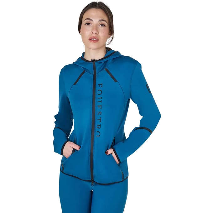 Dames hoodie met rits van jersey Equestro