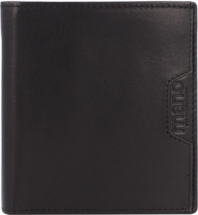 mano Leren Portemonnee Don Marco Coin Wallet Small Black Zwart