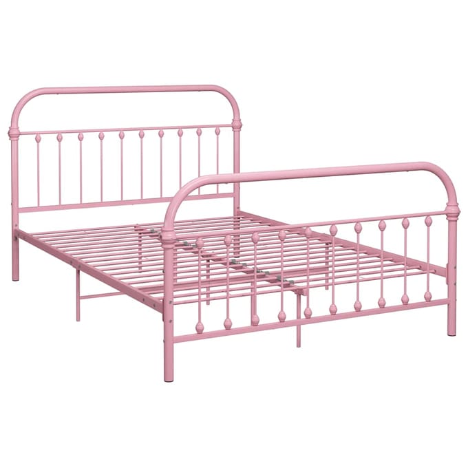 vidaXL - Bedframe - metaal - roze - 120x200 - cm