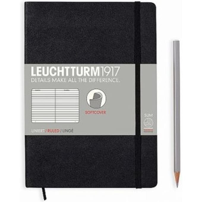Leuchtturm1917 notitieboekje softcover medium a5 gelinieerd zwart