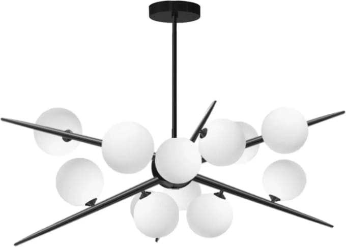 TooLight Plafondlamp - 12 lichtpunten - Modern design - Zwart - G9 fitting
