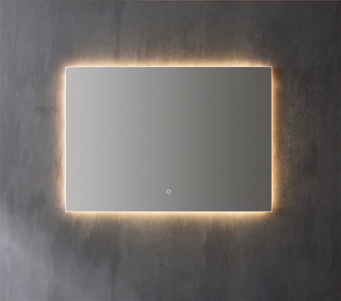 Aluminium spiegel decor met LED verlichting - 100x70x3