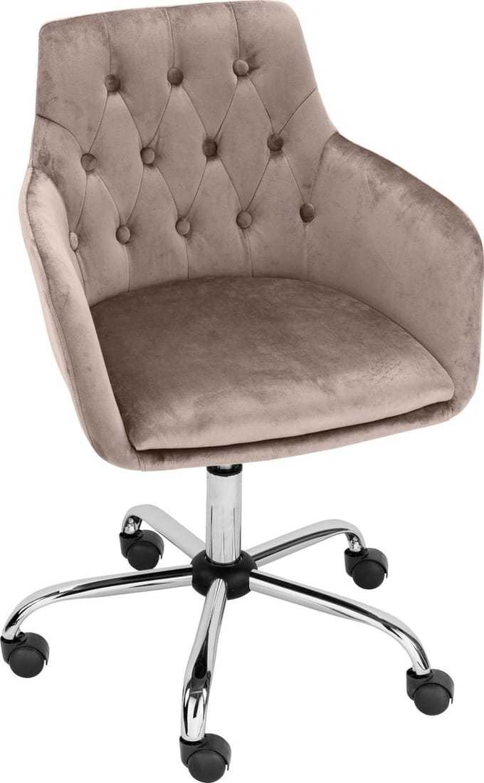 Perry-Bureaustoel Taupe Velours