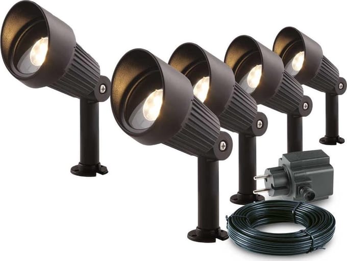 5x LED grond spot - 12V - 3 watt - complete set
