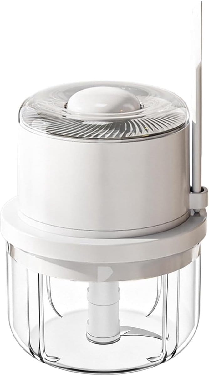 Knoflook Hakker - Mini Keukenmachine - Snel Ingrediënten Snijden - Draadloos Werken - 350 ml Capaciteit - Wit