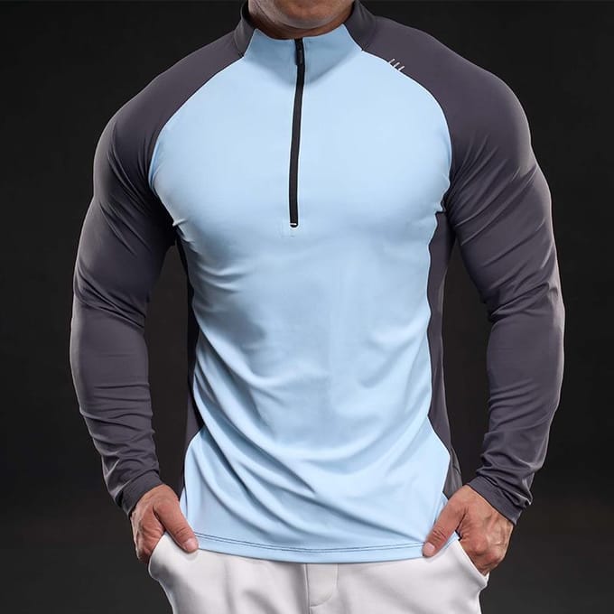Lente Slim Elastisch Lange Mouwen Trainingspak Casual en Modieus Hardloop Top met Rits voor Mannen XL white