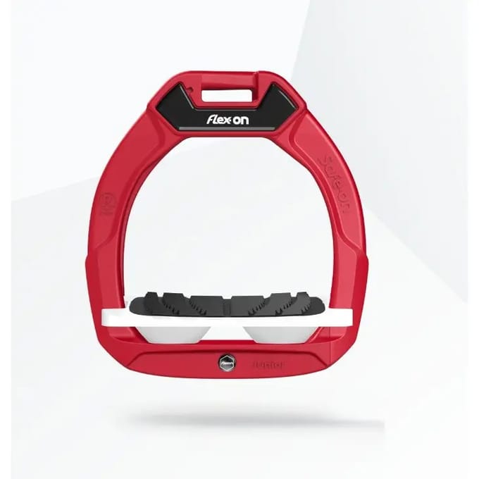 Veiligheidsstijgbeugels Paardenrijden Inclinatie Grip Rood/Wit/Wit Kinderen Flex-On Safe-On