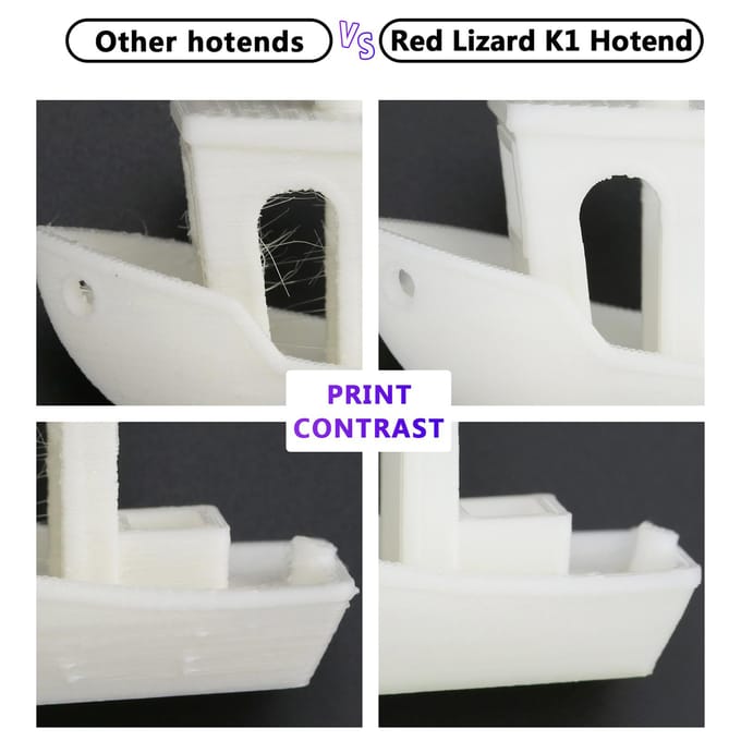 Red Lizard K1 Hotend Verguld Koperen Verwarmingsblok Nozzle 3D Printer Accessoire voor VORON 0.1/1.8/2.4 R-K1 red