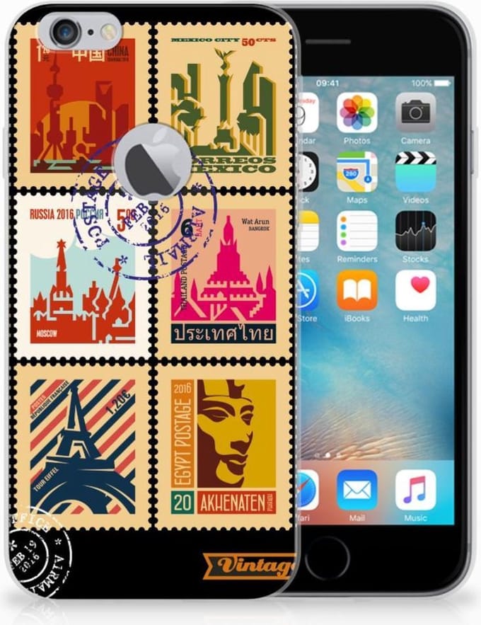 Apple iPhone 6 Plus | 6s Plus Siliconen Back Cover Postzegels