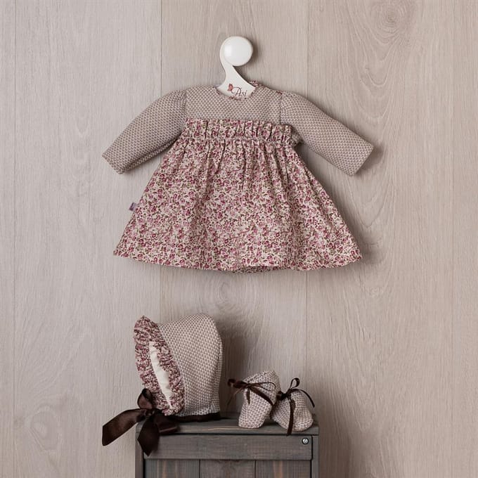 Asi poppenkleding jurk Martina multicolor voor babypoppen