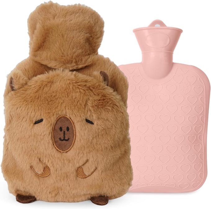 Solidchoice - Pluche Warmwaterkruik 1 Liter voor Kinderen