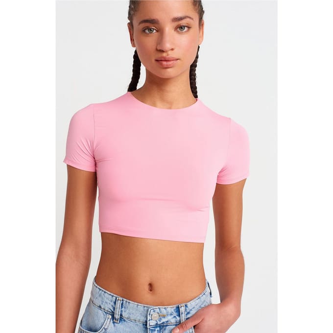 Dames Slim Fit Crop T-Shirt