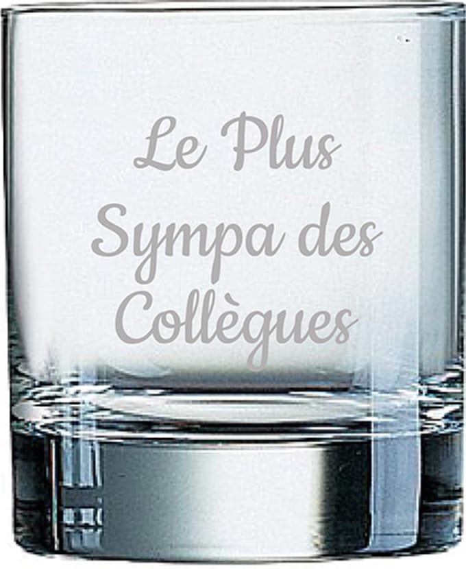 Whiskeyglas gegraveerd - 20cl - Le Plus Sympa des Collègues