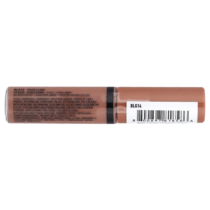 NYX Professional Makeup, Butter Gloss, Lipgloss, 14 Madeleines, 8ml (0,27 vloeibare ounces) brown